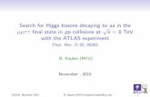 Search for Higgs bosons decaying to aa in the final state ... · USLUA, November 2015 B. Kaplan (NYU) benjamin.kaplan@nyu.edu 12. Systematics ... VRm Data Background Model Fit Uncertainty