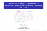 A Brief and Friendly(?) Introduction to hierarchical ...idiom.ucsd.edu/.../hierarchical_models/hierarchical_models.pdf · Goals of this talk I Brie y review generalized linear models