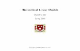 Hierarchical Linear Models - markirwin.netmarkirwin.net/stat220/Lecture/Lecture24.pdf · Fitting Hierarchical Linear Models Not surprisingly, exact distributional results for these