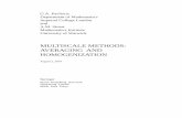 MULTISCALE METHODS: AVERAGING AND HOMOGENIZATIONpavl/multiscale.pdf · G.A. Pavliotis Department of Mathematics Imperial College London and A.M. Stuart Mathematics Institute University