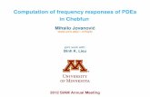 Computation of frequency responses of PDEs in Chebfunpeople.ece.umn.edu/~mihailo/software/chebfun-svd/slides.pdf · MATLAB Differentiation Matrix Suite T(!) = ... Avoids ill-conditioning