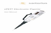 ePET® Electronic Pipette - Sartorius · the battery will discharge. ... (PVC) 100 μl (SS) 1200 μl (PPS) 5000 μl (PE) Keyboard ... electronic pipette are performed using the