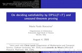 On deciding satisfiability by DPLL(+T) and unsound theorem ...profs.sci.univr.it/~bonacina/talks/CADE2009dpllGammaTsi-slides.pdf · Outline Motivation: reasoning for SW veriﬁcation