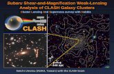 Subaru Shear-and-Magnification Weak-Lensing Analysis of ...home.kias.re.kr/MKG/upload/cosmology2014/1105/05_  · PDF fileSubaru Shear-and-Magnification Weak-Lensing Analysis of CLASH