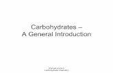Carbohydrates – A General Introduction - · PDF fileGraduate course in Carbohydrate Chemistry Sugar Honey (fructose + glucose) was the main sweetener during the middle ages Cane