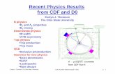 Recent Physics Results from CDF and D0 · from CDF and D0. Evelyn J. Thomson, The Ohio State University SLAC Summer Institute August 7 2003 p. 2. ... −m(D+) s d s D Meson Mass Difference.