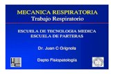 MECANICA RESPIRATORIA Trabajo · PDF file=Δ × + × + × P V E R F I Ac Conceptos Generales Trabajo Respiratorio:es una estimación de la POSCARGA de los músculos respiratorios para