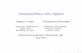 Generalized Matrix Artin Algebras - Northeastern Universitymathserver.neu.edu/~todorov/Green2011.pdf · Motivation and de nitions Let be an artin K-algebra. When is written as A N