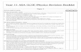 Year 11 AQA GCSE Physics Revision Booklet - bws .Year 11 AQA GCSE Physics Revision Booklet Paper