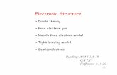 Electronic Structure - chem.uci.edulawm/263 7.pdf · classical (Newtonian) theory of electrical conductivity in metals DRUDE MODEL (1900) Kinetic theory of gases applied to electrons