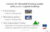 Lecture 17: Mundell-Fleming model with perfect capital ... · Lecture 17: Mundell-Fleming model with perfect capital mobility •Fiscal policy –fixed vs. floating rates. •Monetary