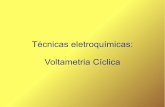 Técnicas eletroquímicas: Voltametria Cíclica · coulometria, eletrogravimetria e titulação amperométrica (E constante);