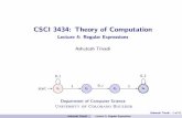 CSCI 3434: Theory of Computation - Computer Scienceastr3586/courses/csci3434/lec04.pdf · CSCI 3434: Theory of Computation ... {Certain Algebraic connection ... regular expressions