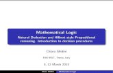 Mathematical Logic - DISI, University of Trentodisi.unitn.it/~ldkr/ml2013/slides/2.propositional-reasoning.pdf · Mathematical Logic Natural Deduction and Hilbert style Propositional