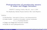 Photoproduction of pseudoscalar mesons in isobar …jpac/Krakow/HASPECT_Bydzovsky.pdf · Photoproduction of pseudoscalar mesons in isobar and Regge formalism ... Introduction {description