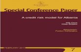 A credit risk model for Albania · BANK OF GREECE Economic Research Department – Special Studies Division 21, Ε. Venizelos Avenue GR-102 50 Athens ... This stress test could be