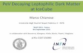 PeV Decaying Leptophilic Dark Matter at IceCube · PeV Decaying Leptophilic Dark Matter at IceCube ... • We had the first observation of extraterrestial ... • We need more statistics