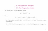 2. Regression Review - Hong Kong Baptist Universityhpeng/stat3830/Chapter2.pdf · Examples: 1. y t = β 0 +ε t (constant mean model) 2. y t = β 0 +β 1x t +ε t (simple linear regression