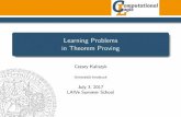 Learning Problems in Theorem Proving - FORSYTEforsyte.at/wp-content/uploads/laive-slides-cezary.pdf · Learning Problems in Theorem Proving Cezary Kaliszyk Universit at Innsbruck