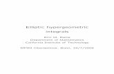 Elliptic hypergeometric integrals - HCM: Hausdorff .Elliptic hypergeometric integrals ... â€œelliptic