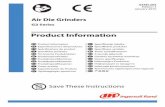 Product Information Manual, Air Die Grinders, G2 Series · Product Information ... When the life of the tool has expired, ... den latigazos en caso de que una manguera falle o de