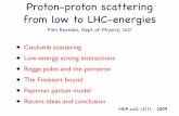 Proton-proton scattering from low to LHC-energiesfolk.uio.no/finnr/talks/pp-scattering.pdf · Proton-proton scattering from low to LHC-energies • Coulomb scattering • Low-energy