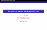 Lectures on Nuclear and Hadron Physics - UM · Lectures on Nuclear and Hadron Physics Dispersion Relations Dispersion relations were applied to particle physics following a suggestion