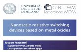 Nanoscale resistive switching devices based on …phd.fisica.unimi.it/assets/Seminario-Frascaroli.pdf · Nanoscale resistive switching devices based on metal oxides Jacopo Frascaroli