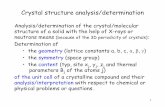 Crystal structure analysis/determination - uni- .1 Crystal structure analysis/determination Analysis/determination