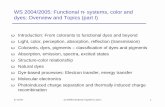 WS 2004/2005: Functional π- systems, color and dyes: … · 2004-10-27 · 27.10.04 ws 04/05-functional π-systems: part 1 1 ωIntroduction: From colorants to functional dyes and