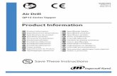 Product Information, Air Drill - Ingersoll Rand Products · EN Product Information ... du filtre à air et du réservoir du compresseur. Installez ... e Stile attrezzo TD 8 D 10 S