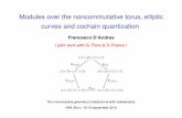 Modules over the noncommutative torus, elliptic curves …wpage.unina.it/francesco.dandrea/Files/HIM14.[slides].pdf · Modules over the noncommutative torus, elliptic curves and cochain