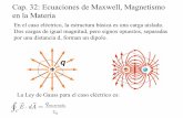 Cap. 32: Ecuaciones de Maxwell, Magnetismo en la Materiaacademic.uprm.edu/jalemar/cap32confe1.pdf · Cap. 32: Ecuaciones de Maxwell, Magnetismo en la Materia En el caso eléctrico,