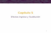 Capítulo 5 - Welcome to Carlos Raul Pitta Website I UPD/Clases 11 y 12 (Cap 5... · • Si un bien es inferior, los efectos ingreso y sustitución se mueven en direcciones opuestas