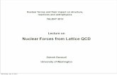 Nuclear Forces from Lattice QCD - Institute for .Nuclear Forces from Lattice QCD Zohreh Davoudi
