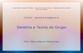 Simetria e Teoria de Grupo - quimica.ufpr.br · Simetria e Teoria de Grupo Prof. Flávio Massao Matsumoto. Simetria ... 14 H 10 Clorofórmio – CHCl 3 C 2v Metanal – CH 2 O. Grupo