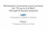Estimation of neutron cross-sections for 16O up to 5.2 MeV · Estimation of neutron cross-sections for 16O up to 5.2 MeV through R-matrix analysis S. Kunieda, K. Shibata, T. Fukahori