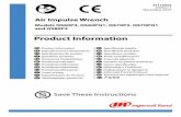 Product Information Manual, Air Impulse Wrench, Models ... de la herramienta en su entrada. Vac­e