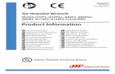 Product Information Manual, Air Impulse Wrench ... de la herramienta en su entrada. Vac­e el condensado