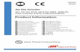 Product Information, Air Die Grinder, 301, 307A, 308A ... Procedures/MAN-0180 IR... · en la entrada de la herramienta. Vacíe el condensado de las válvulas en los puntos inferiores