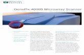 genePix 4000B microarray scanner - moleculardevices.com · minutes for a full scan at 10 μm resolution in both channels, and much less for smaller scan areas), increasing laboratory