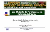 Uso Eficiente de Fertilizantes na Nutrição de Plantas · δ Índice de aproveitamento é o percentual da demanda em relação ao consumo III Simpósio Nut Plantas - Adaptado de
