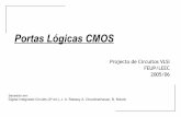 Portas Lógicas CMOS - paginas.fe.up.pt fileFEUP/LEEC —PCVLSI 2005/06 Portas lógicas CMOS 2 O inversor CMOS Poli-silício In Out VDD GND PMOS 2λ Metal 1 NMOS In Out VDD PMOS NMOS