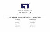 LevelOnedownload.level1.com/level1/qig/WBR-6011_QIG_V1.0.pdf · LevelOne WBR-6011 N_Max Wireless Router Quick Installation Guide English Nederlands Deutsch Português Dansk Svenska