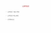 Lipidi - farmacia.uniba.it · CEREBROSIDI GLOBOSIDI GANGLIOSIDI • STEROLI Fosfolipidi Glicolipidi (sfingolipidi) Gruppo sostituente (testa) Acido grasso saturo (per esempio, acido