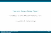 Hadronic Decays Group Report - ge.infn.itschiavi/HadronicDecays.pdf · Hadronic Decays Group Report Carlo Schiavi on behalf of the Hadronic Decays Group 14 July 2011 (B-physics meeting)