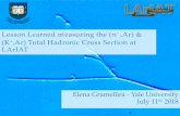,Ar) & (K ,Ar) Total HadronicCross Section at LArIAT · 12/07/18 Elena Gramellini -- Yale University 9 Beamlineobjects - Momentum - Projection to TPC front face TPC objects - Multiple