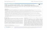 RESEARCHARTICLE TNF-α-indcedmiR -155eglateIL -6 ... · TNF-α-indcedmiR -155eglateIL -6 ignalinginhematoidynoialbobla Kiyoshi Migita*, ... *p < 0.001 as compared with the value in