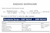 RADIASI MATAHARI - ee.unud.ac.id · •Iradiansi adalah energi radiasi insiden di permukaan, per luas area. Biasanya dinyatakan dalam satuan watt per meter persegi (W/m2). Integrasi