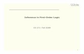 Inference in First-Order Logic - Donald Bren Reducing first-order inference to propositional inference • Unification • Generalized Modus Ponens • Forward chaining • Backward